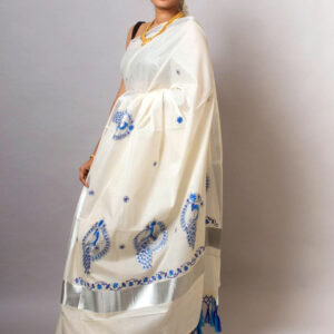 Kerala Cotton Embroidered Saree