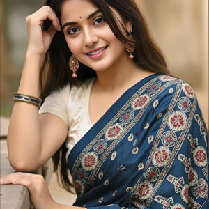 Blue Handloom Cotton Saree