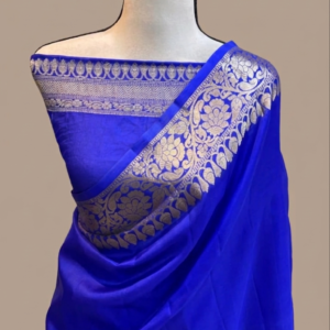 Royal Blue Pure Katan Silk Banarasi Saree