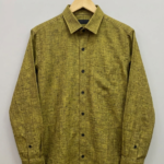 Bhavyaloom Men's 100% Pure Linen Luxury Shirt – Olive Green