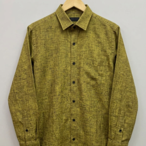Bhavyaloom Men's 100% Pure Linen Luxury Shirt – Olive Green