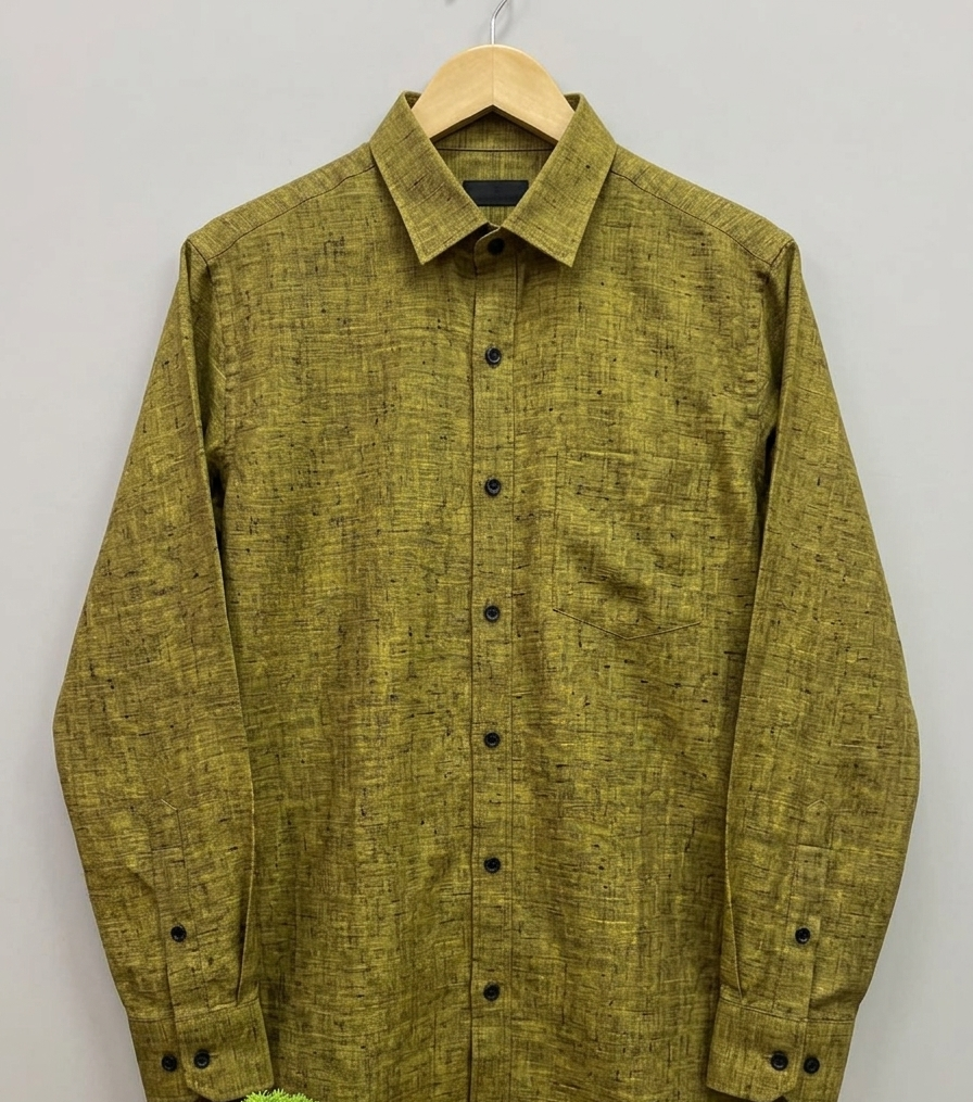 Bhavyaloom Men's 100% Pure Linen Luxury Shirt – Olive Green3 Bhavyaloom Men's 100% Pure Linen Luxury Shirt – Olive Green