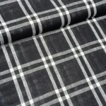 Bhavyaloom premium 100% pure linen black check full sleeves men's shirt with classic button-down collar, breathable lightweight fabric, regular fit, perfect for casual, office, travel and summer wear.